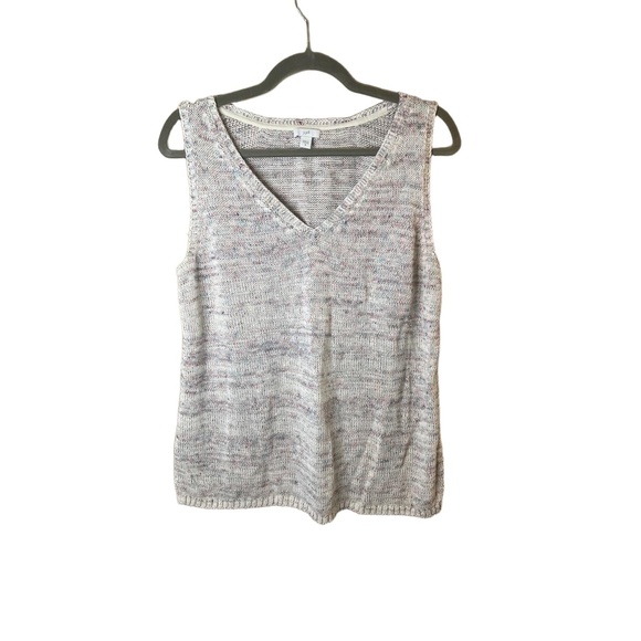 J.Jill Heathered Sleeveless V-Neck Knit Tank Top Medium - Picture 1 of 12
